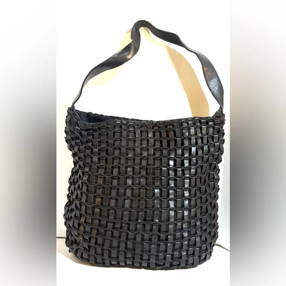 Banana Republic Black Woven Hobo Bag